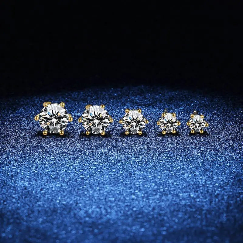 Platinum-Plated Moissanite Stud Earrings