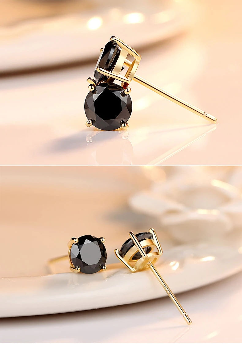 Platinum-Plated Moissanite Stud Earrings