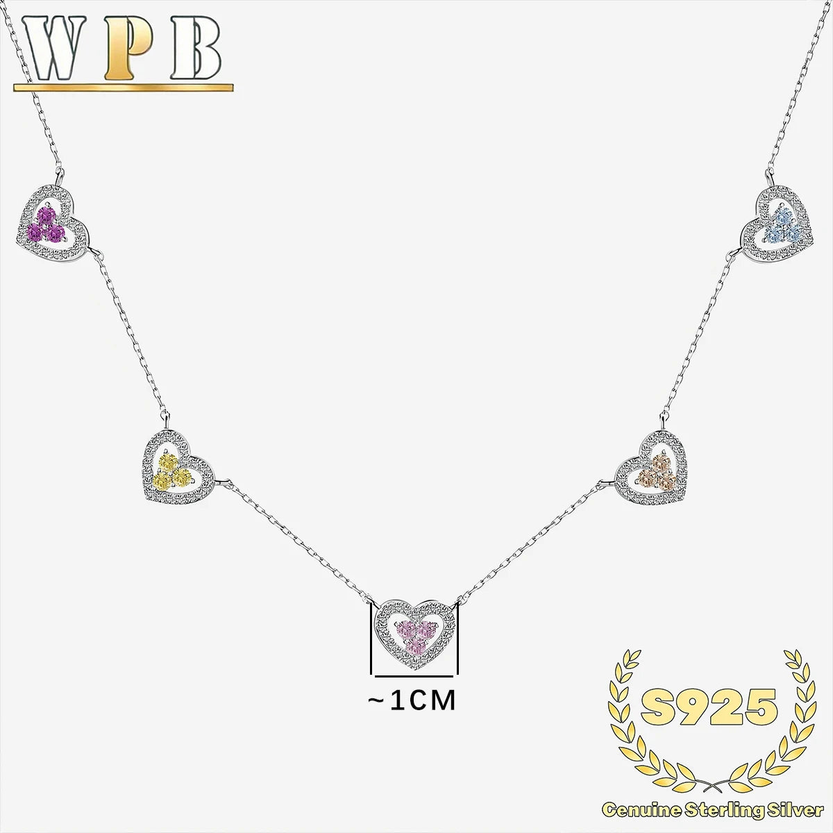 Five Hearts CZ Necklace