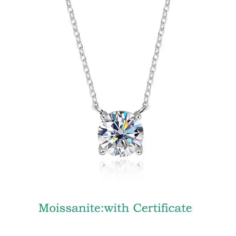 White Gold Moissanite Pendant Necklace