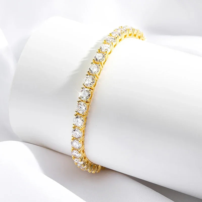 Factory Price D VVS1 Moissanite Tennis Bracelet 925 Sterling Silver Single Row Classics with GRA Bracelets for Women Man Jewelry