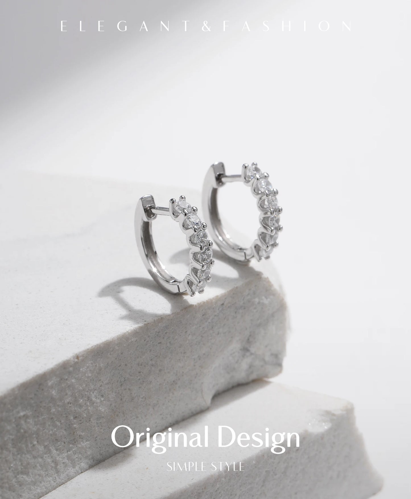 Small Moissanite Hoop Earrings
