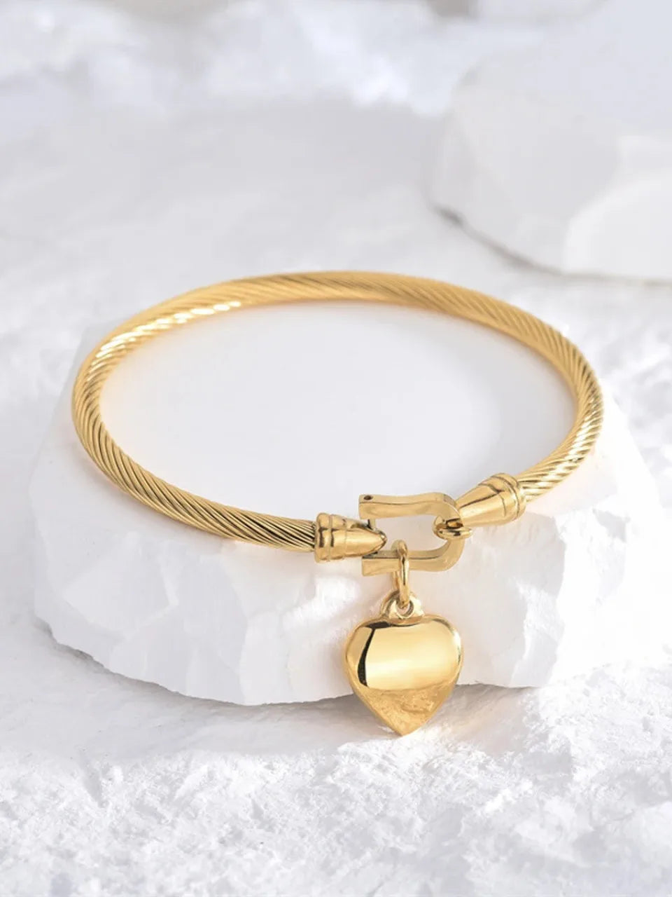 18k Gold Color Stainless Steel Heart