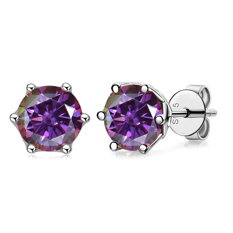 Moissanite Stud Earrings, 1CT