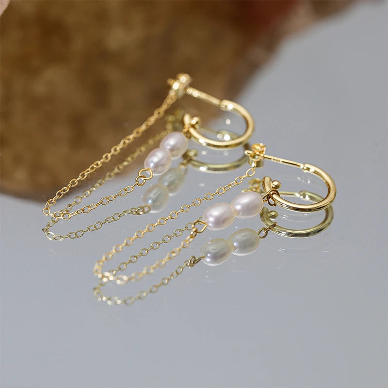 Pearl Hoop Earrings