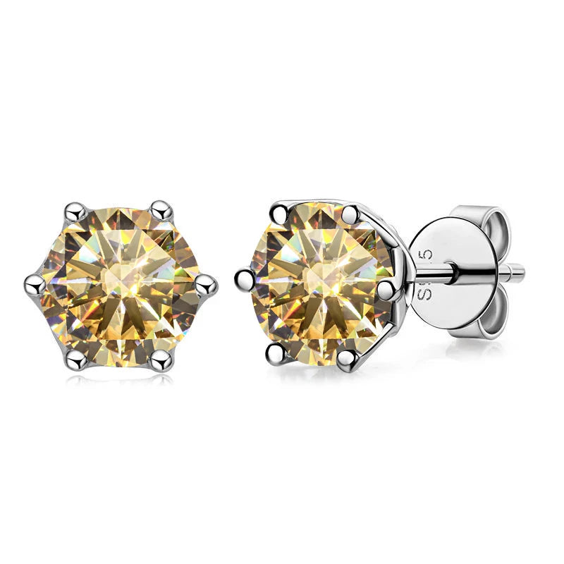 Moissanite Stud Earrings, 1CT
