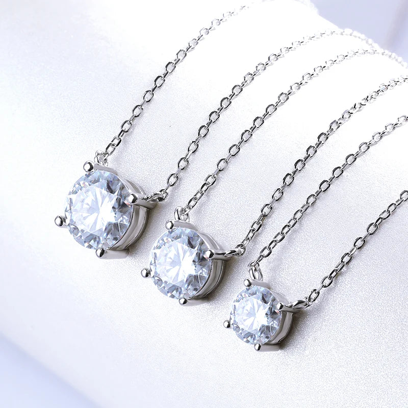 White Gold Moissanite Pendant Necklace
