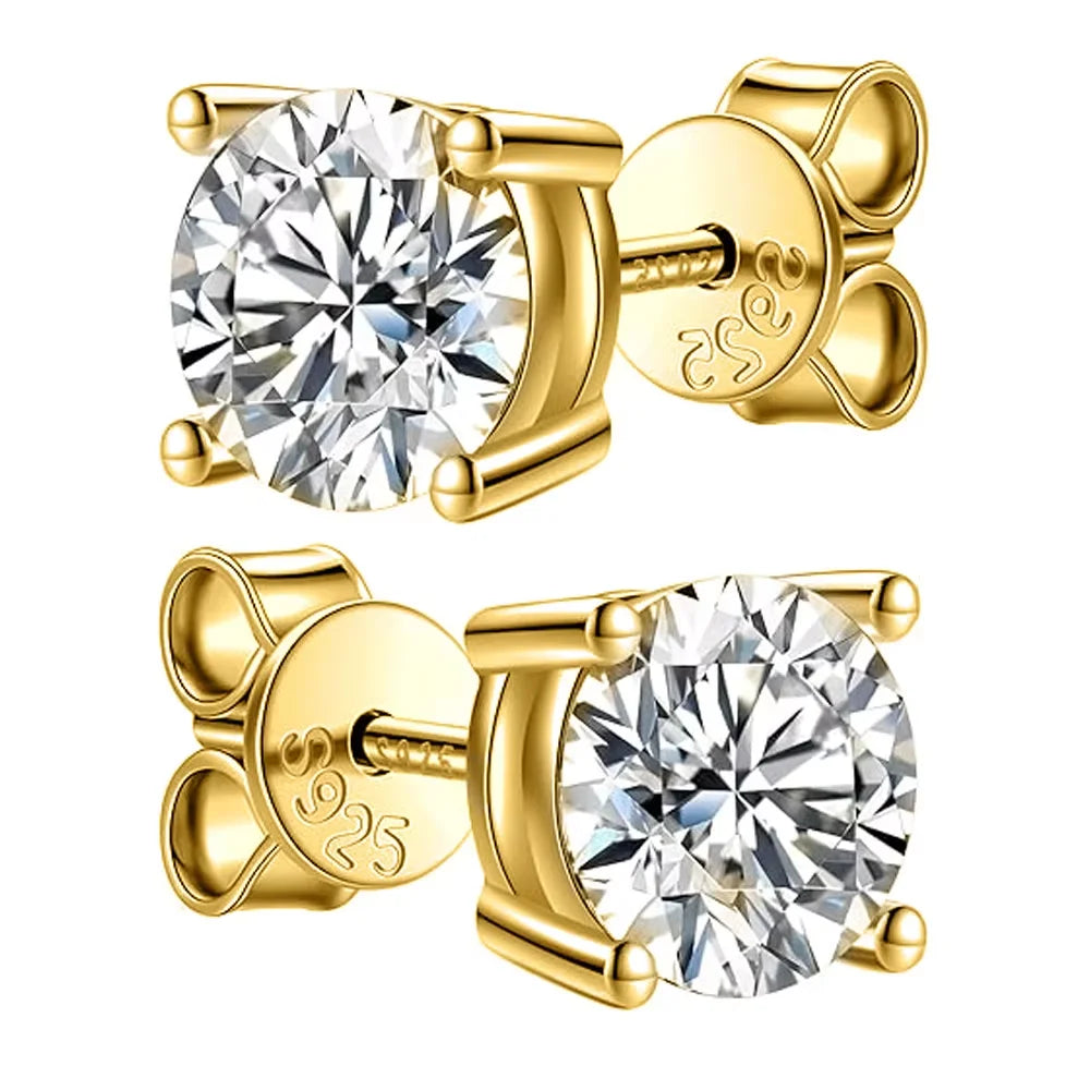 Moissanite Stud Earrings, 2.0CT
