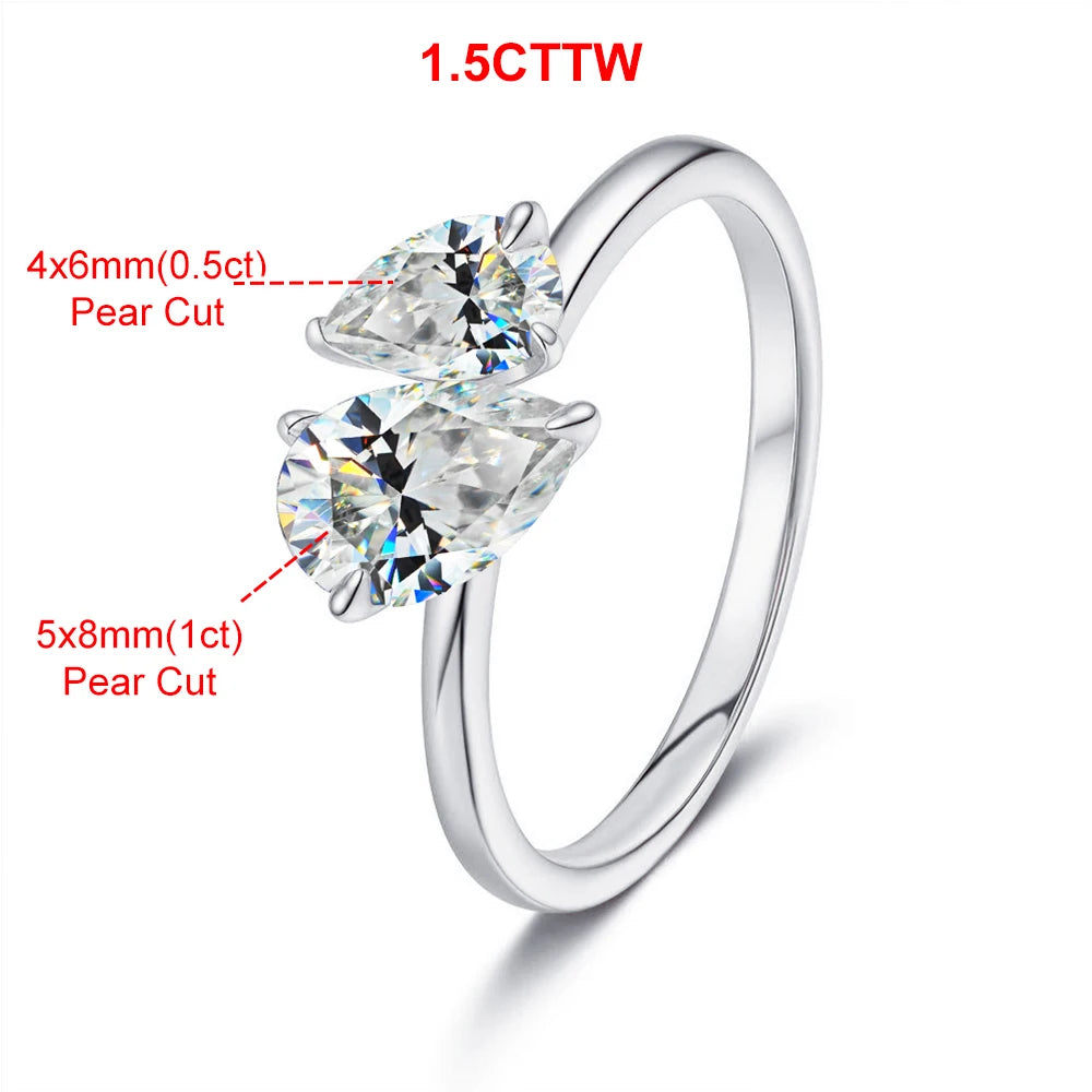 Toi et Moi Moissanite Ring