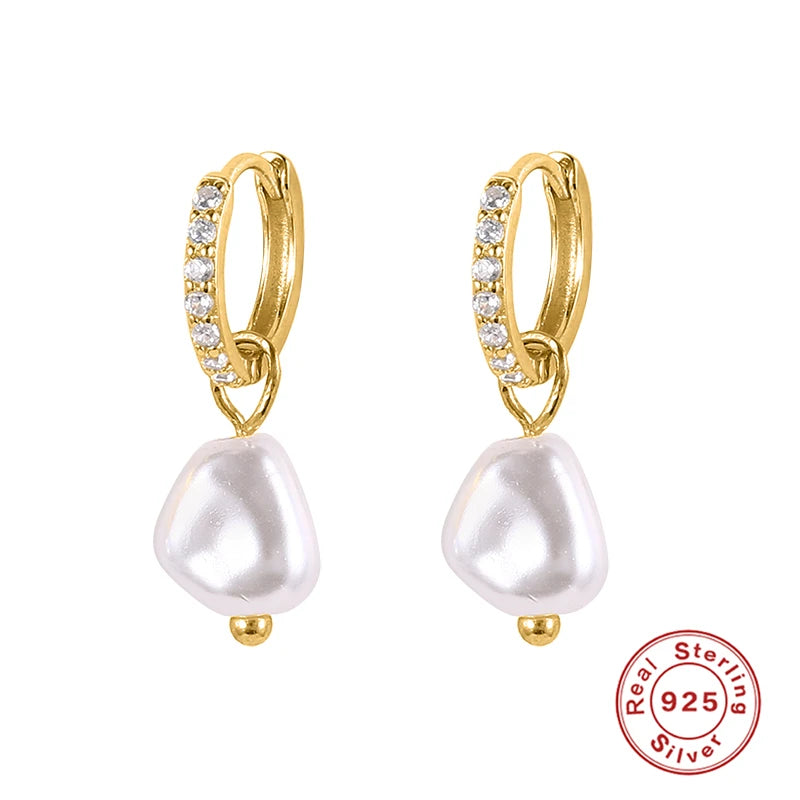 Pearl Hoop Earrings