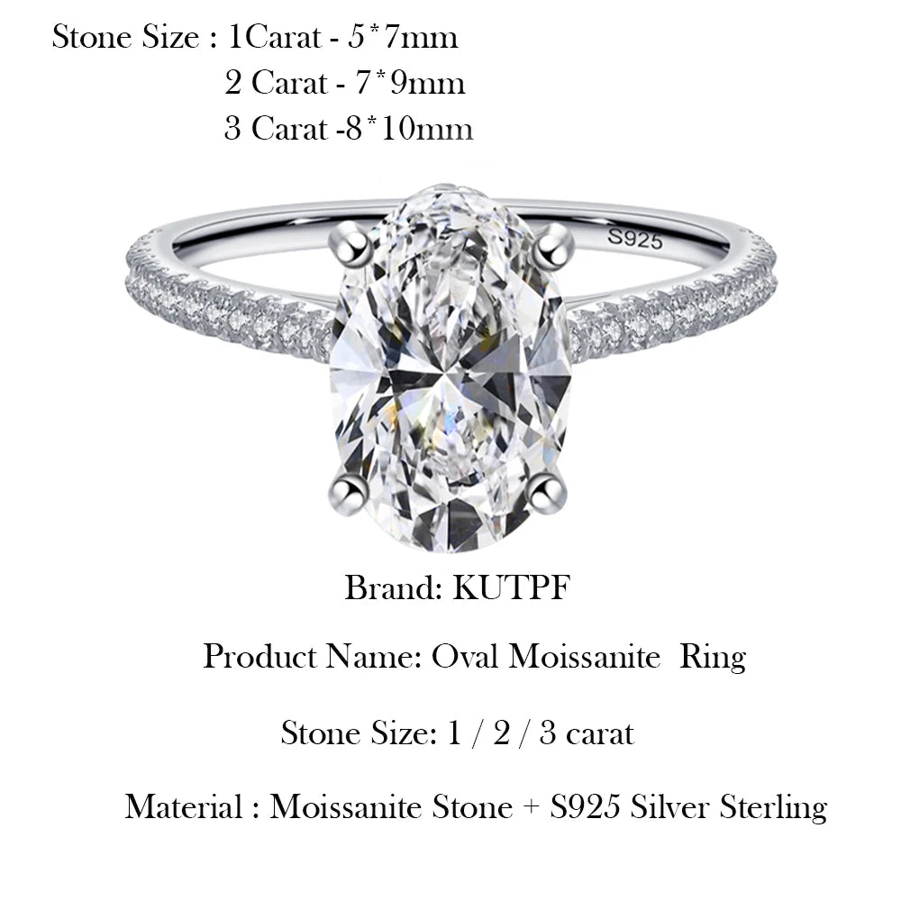 Oval Halo Moissanite Engagement Ring