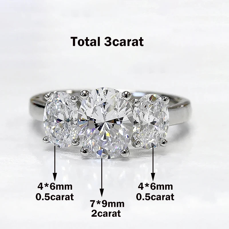 Three-Stone Moissanite Engagement Ring