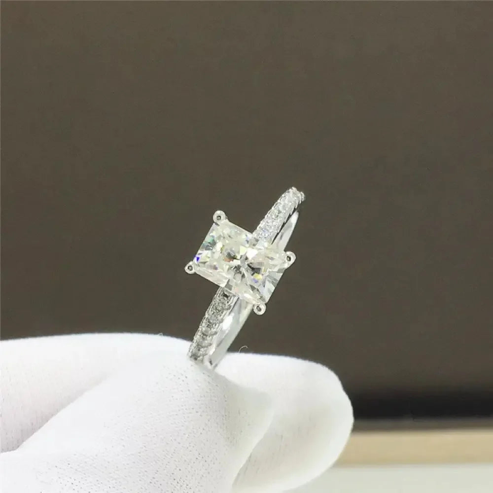 Radiant Cut Moissanite Ring