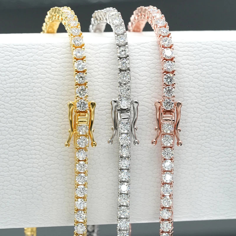 Rose Gold Moissanite Tennis Bracelet