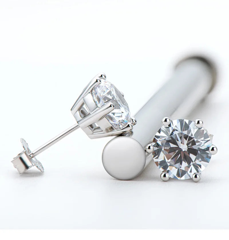 18K Gold Plated Moissanite Stud Earrings