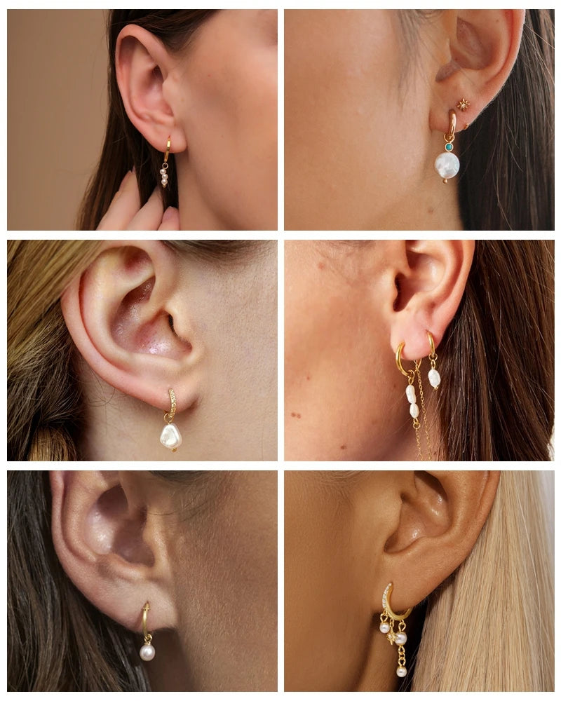 Pearl Hoop Earrings