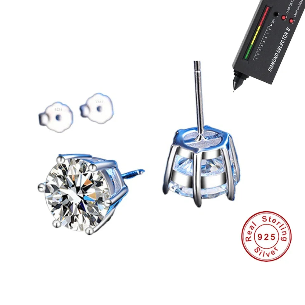 Six-Prong Moissanite Stud Earrings