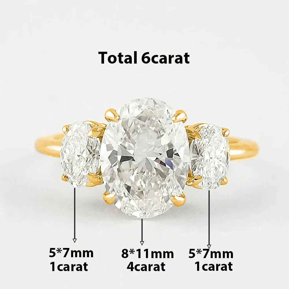 Three-Stone Moissanite Engagement Ring