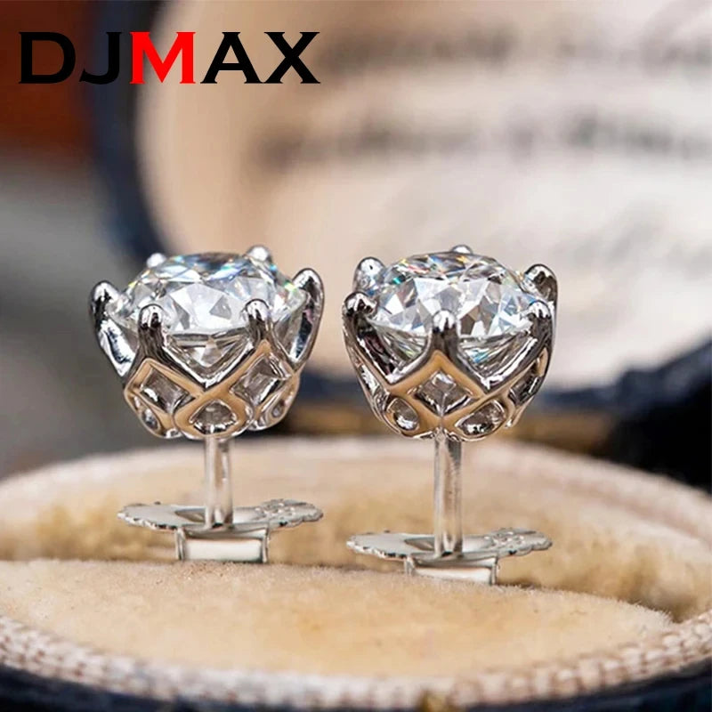 Moissanite Screw-Back Stud Earrings