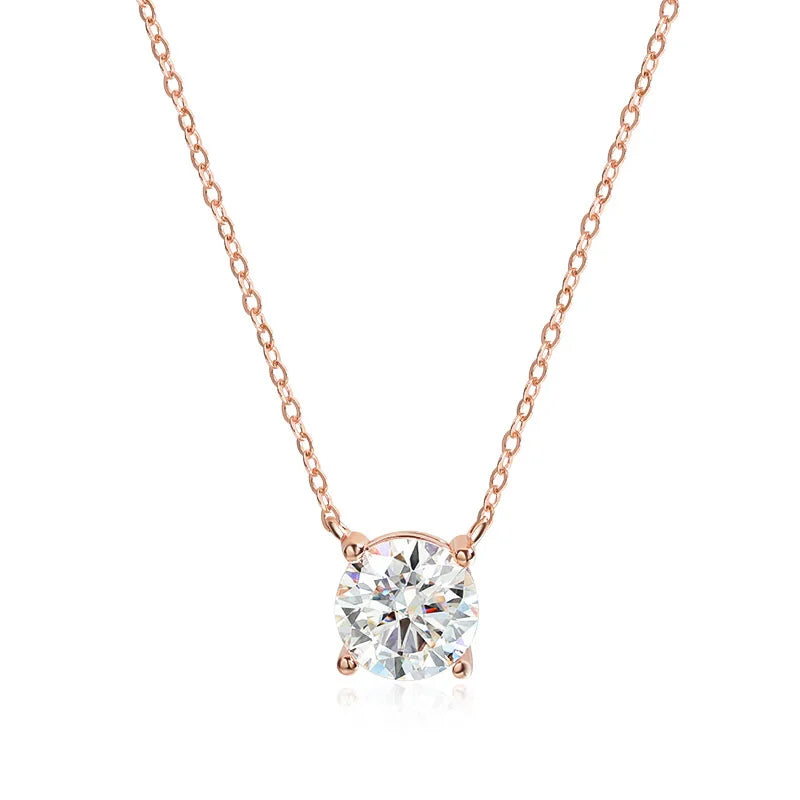 Rose Gold Moissanite Pendant Necklace