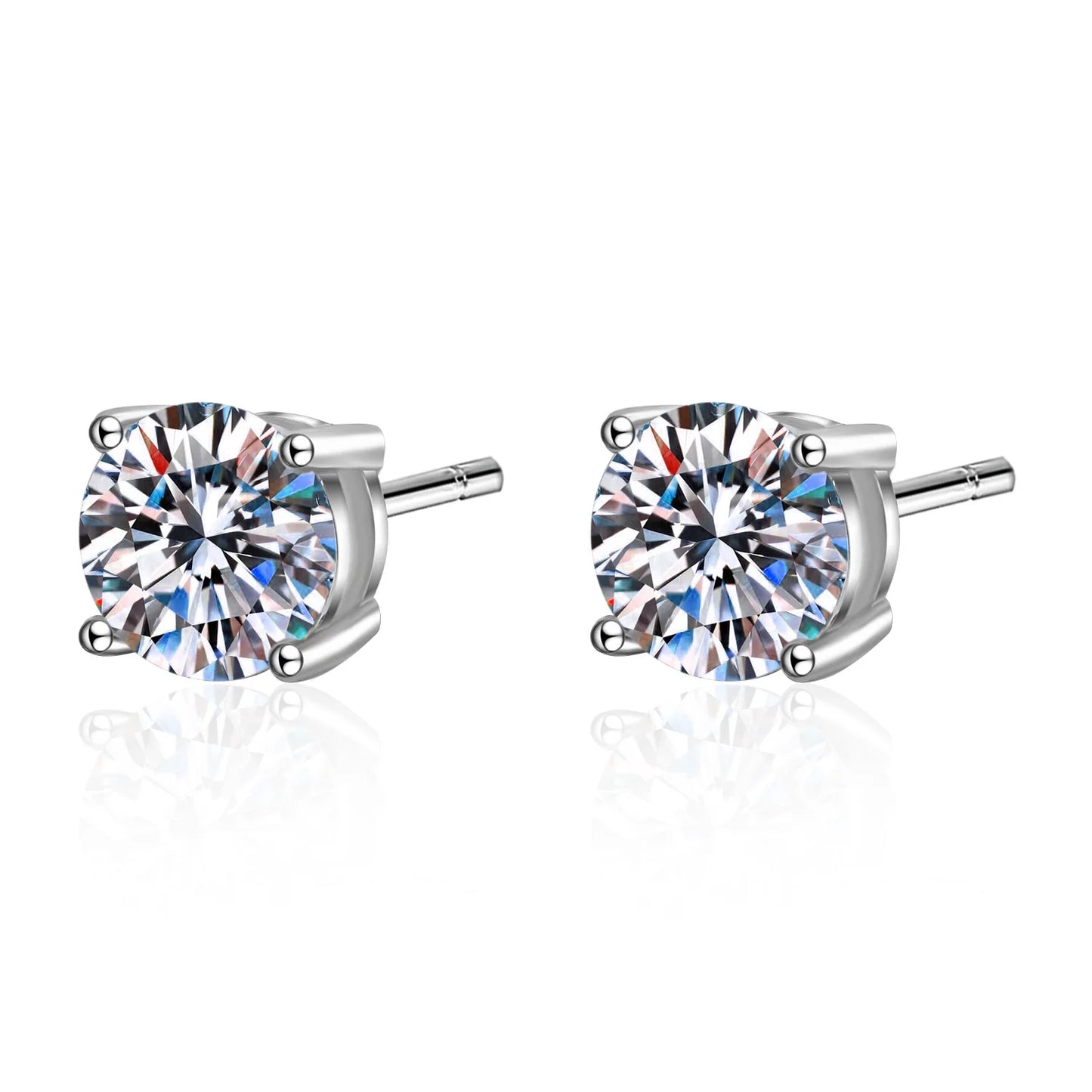 Moissanite Stud Earrings, 2.0CT