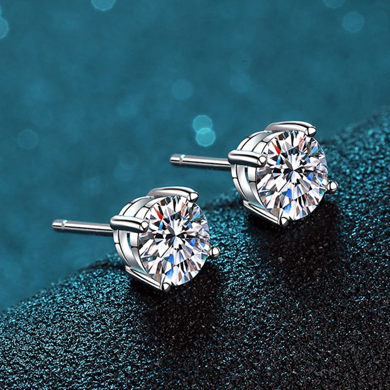 Moissanite Stud Earrings, 2.0CT