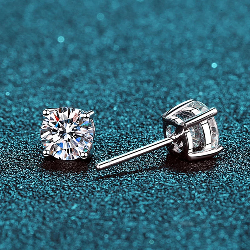 Moissanite Stud Earrings, 2.0CT
