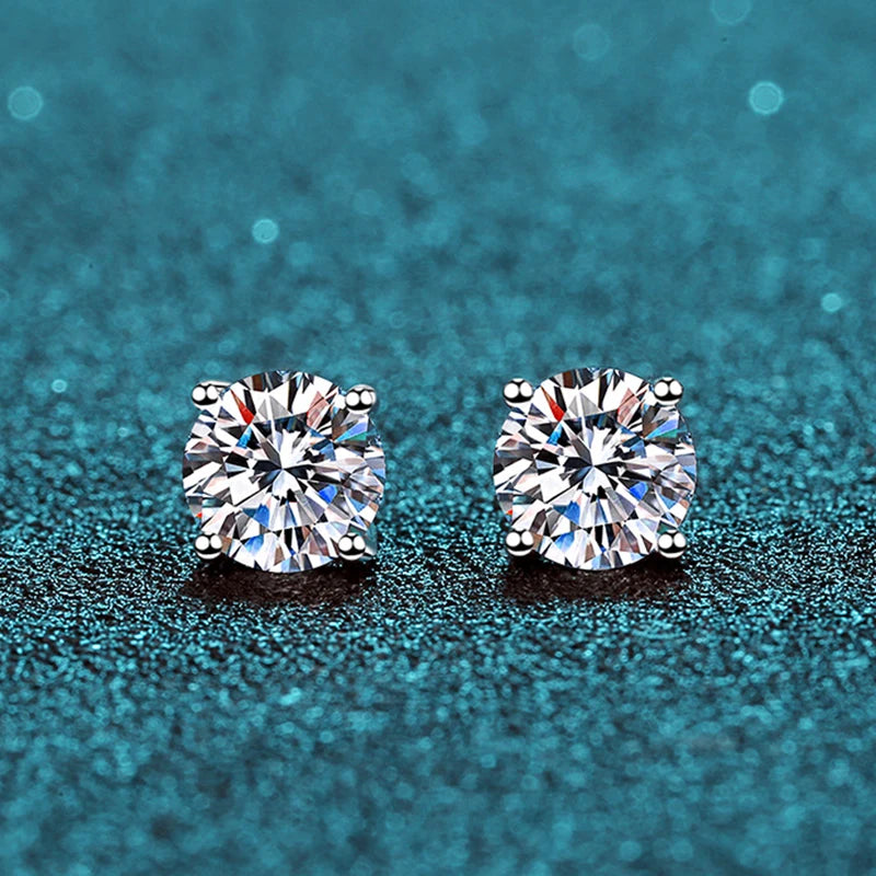 Moissanite Stud Earrings, 2.0CT